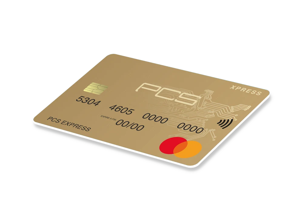 Carte PCS XPRESS Mastercard en perspective